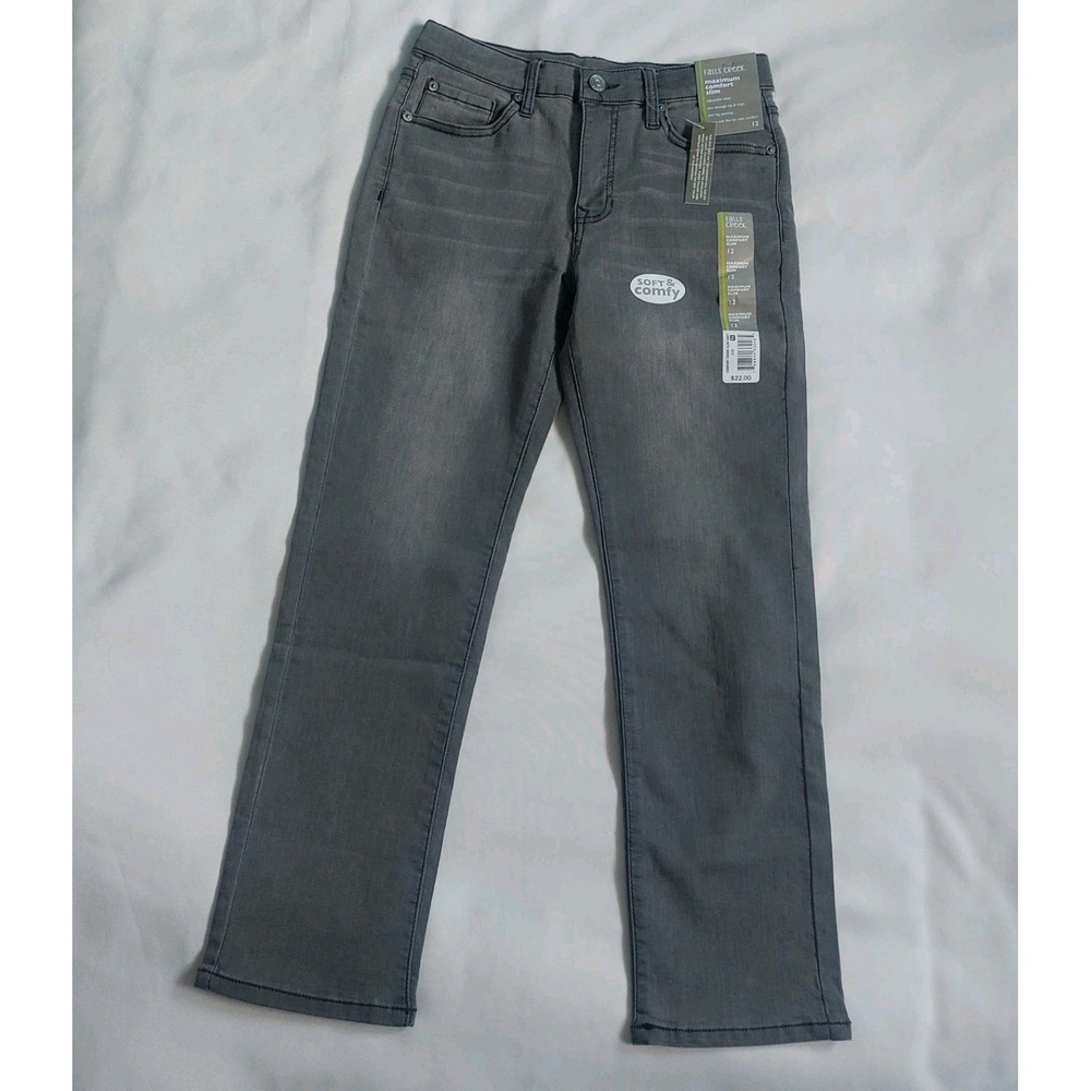 Falls Creek Maximum Comfort‎ Slim Jeans Boys Gray Size 12